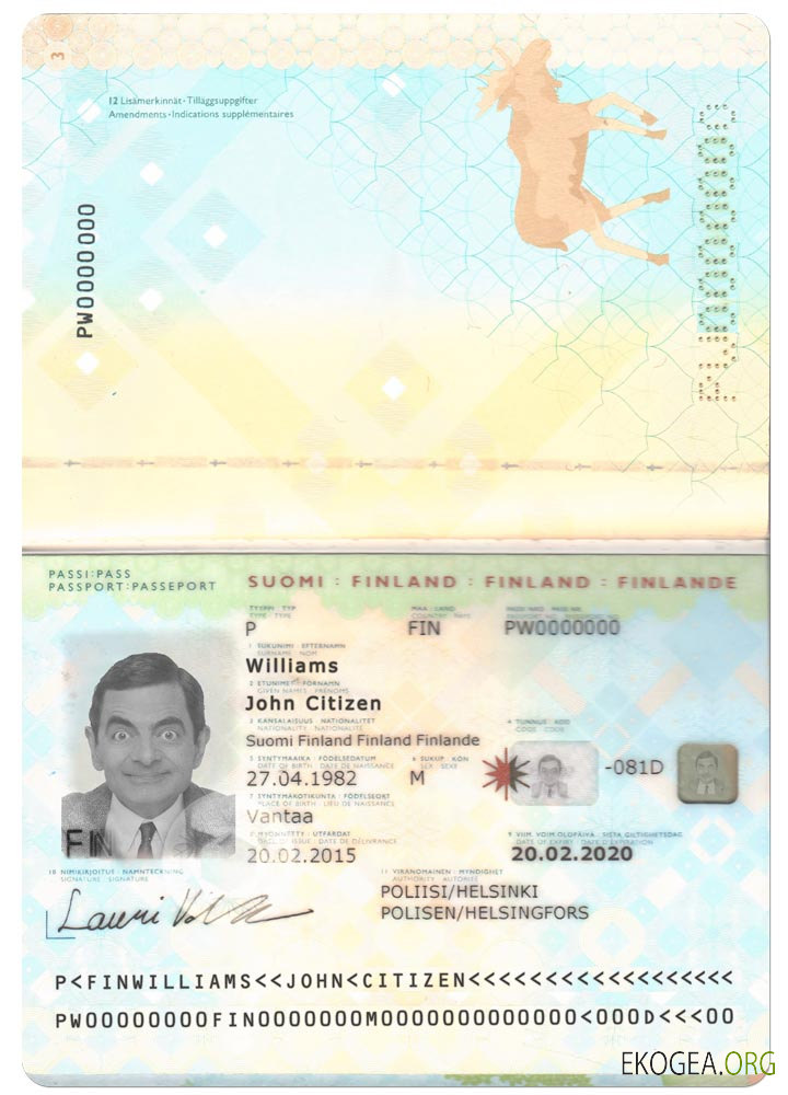 Passeport FINLANDE 2012   2017